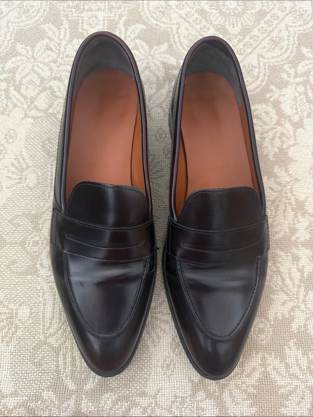 Everlane Burgundy Brown Leather Women's Modern Penny Loafers